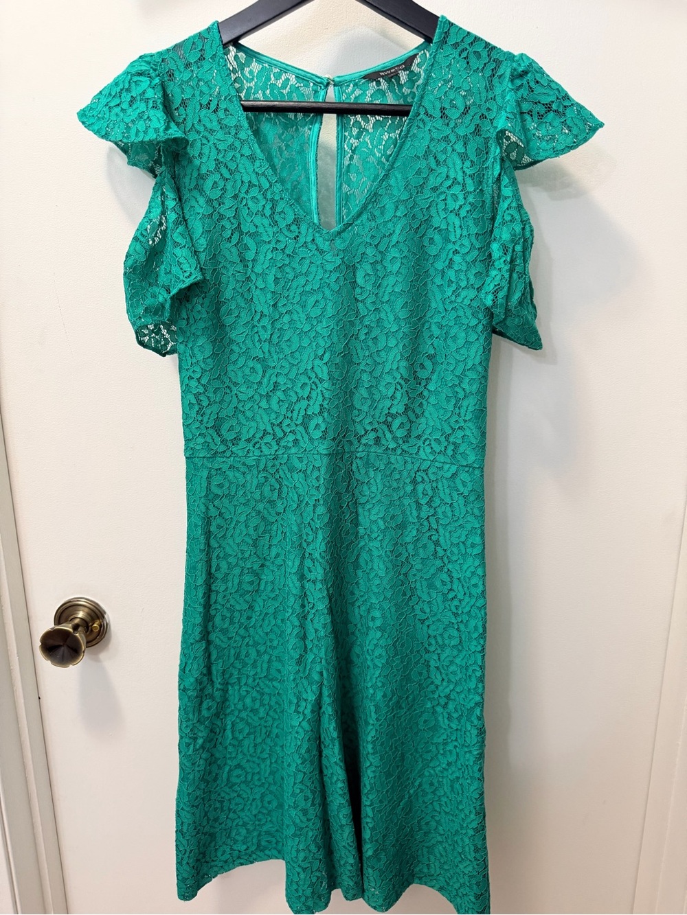 RW&CO. Teal Lace V-Neck Dress